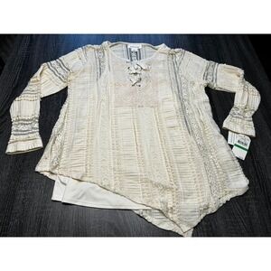 Skye's The Limit Halifax 2018 Lace Top Vanilla Cream Size L NWT MSRP $59 Boho